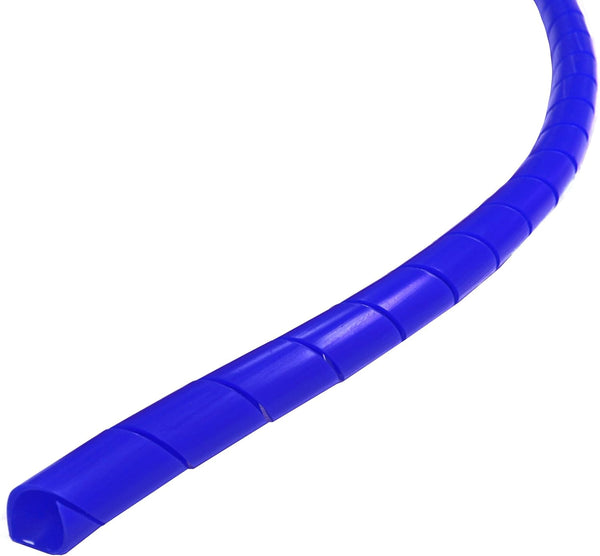 Electriduct 3/4" Spiral Cable Wrap - Polyethylene Expandable Abrasion Protector Wire Sleeve, 10 Feet, Blue