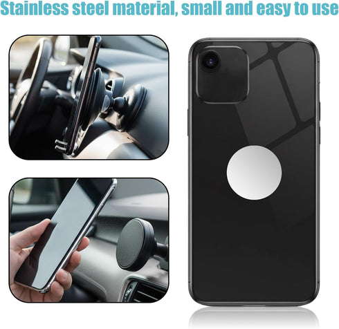 Jxiwfvl 20 Counter PCS Metal Plate for Magnets, Metal Plate for Phone Magnet, Adhesive Magnetic Plates with Adhesive