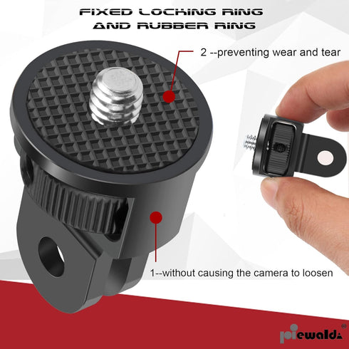 Tripod Mount Adapter, Aluminum, 2pcs ¼-20 Conversion Adapter for GoPro Hero/Insta360 X3/Sjcam/Action Camera and