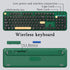 UBOTIE Colorful Wireless Computer Keyboards Mouse Combos, Retro PC Keyboards with Optical Mouse (Green-Black)