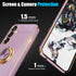 Samsung Galaxy S23 FE Case with Screen Protector, Magnetic Kickstand, 360° Rotation Ring Holder, Purple