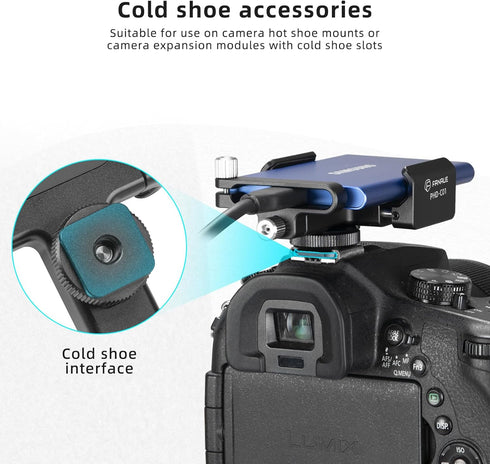 FANAUE SSD Mount Bracket with Cold Shoe Cable Clamp, 1.5"-2.1" for Samsung T5 T7 SSD, Compatible with BMPCC Camera Cage