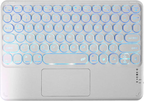 Universal Slim Portable Keyboard, Wireless Bluetooth Backlit Keyboard, Rechargeable with Touchpad, Compatible with
