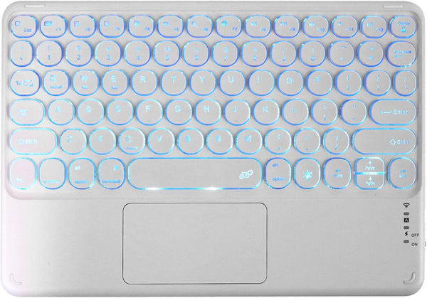 Universal Slim Portable Keyboard, Wireless Bluetooth Backlit Keyboard, Rechargeable with Touchpad, Compatible with