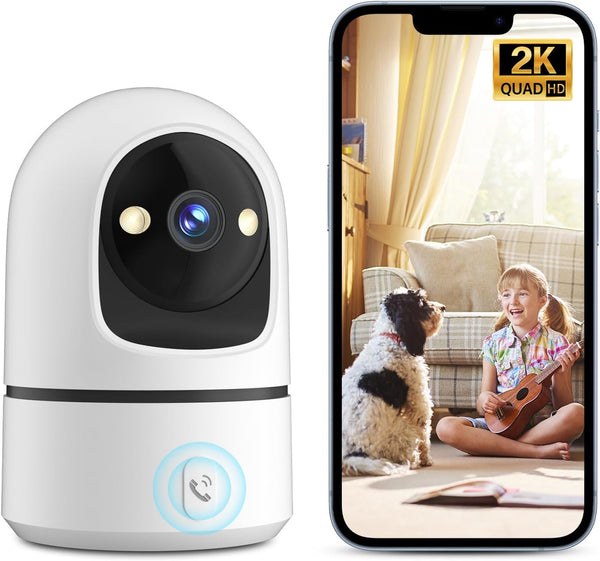 Camoon 2K Indoor Security Camera, 360 WiFi Cameras for Home Security, Baby/Pet Camera