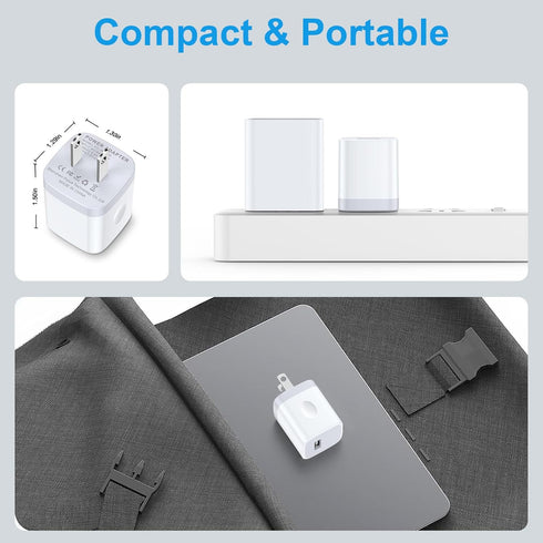 USB Charger Block, 5V 1A Wall Charger, 2 Pack USB Power Brick for iPhone 15/14/13/12/11/XR/XS/8 Plus/SE