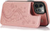 Asuwish Case for iPhone 15 Pro 6.1 inch, with Tempered Glass Screen Protector, Card Holder Wallet Cover, Rose Gold