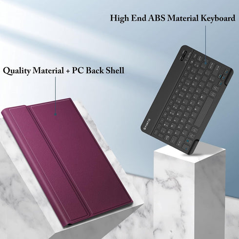 Fintie Keyboard Case for Samsung Galaxy Tab S9 FE 5G 10.9 Inch, Detachable Wireless Bluetooth Keyboard, Purple