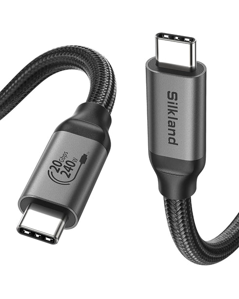 Silkland USB C Monitor Display Cable, 4K@120Hz/60Hz, 8K@30Hz, 3.3FT, 240W PD Fast Charge, Compatible with MacBook Pro,
