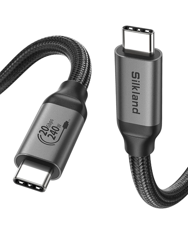 Silkland USB C Monitor Display Cable, 4K@120Hz/60Hz, 8K@30Hz, 3.3FT, 240W PD Fast Charge, Compatible with MacBook Pro,