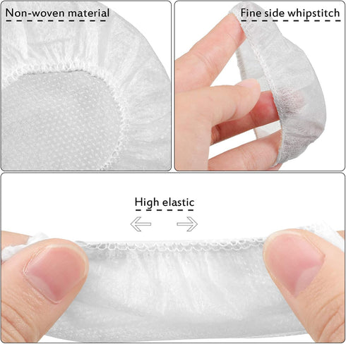 100 Pieces Disposable Headphone Ear Covers, Sanitary Non-Woven Stretch Earpad Covers