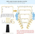 8.2FT 2 Square Wedding Arch Backdrop Stand,Balloon Arch Stand, Metal Gold Backdrop Adjustable Stand Heavy Duty, Extra