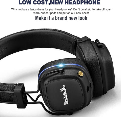 Major III Earpads Replacement Cushions, Compatible with Marshall Major III 3 Wired/Wireless Bluetooth Headphones (Black)