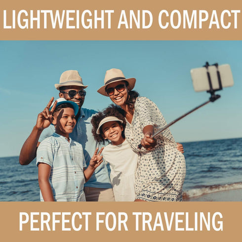 Deco Essentials 33" Telescopic Metal Selfie Stick w/Tripod and Wireless Remote for iOS/Android, Perfect for Travel