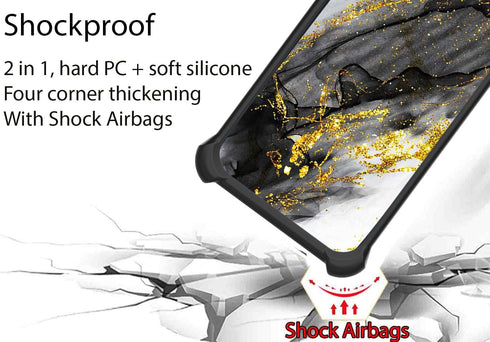 BLU VIEW5 Case Cover for Blu View 5 Phone, Hard PC + Soft Silicone, Gold Glitter + Luminous, Ring Support