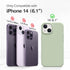 GONEZ Silicone Case for iPhone 14 with 2X Screen Protector & 2X Camera Lens Protector, Liquid Shockproof Cover, Pastel
