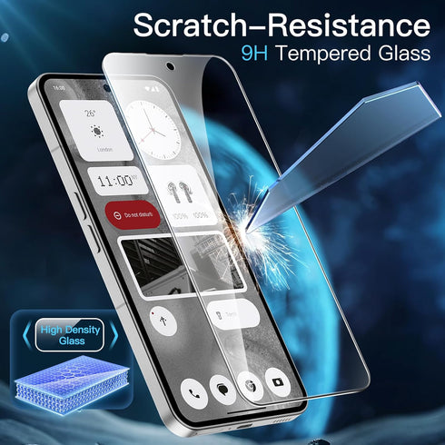 JETech 9H Tempered Glass Screen Protector for Nothing Phone 2, 6.7-Inch, HD Clear, Anti-Scratch, 3-Pack