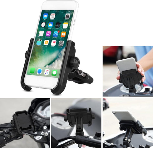 Keenso Motorcycle Bicycle Cell Phone Mount Holder - Adjustable Universal Handlebar Bracket for 4-6inch Mobile Phone,