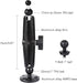 Leenconghui 5.9" 17-25mm (5/8"-1") Heavy-Duty GPS & Phone Mount Holder with Long Arm - Universal Ball Adapter/T-Bolt