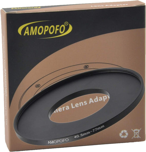 40.5 to 77mm Metal Step Up Ring Adapter for Canon, Nikon, Sony, Fuji Camera Lenses & UV, ND, CPL Filters, CNC Machined