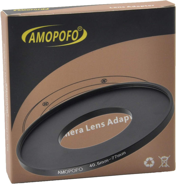 40.5 to 77mm Metal Step Up Ring Adapter for Canon, Nikon, Sony, Fuji Camera Lenses & UV, ND, CPL Filters, CNC Machined