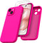 ORNARTO iPhone 15 Case - Shockproof, Waterproof Liquid Silicone, Full Cover with Screen Protectors - Hot Pink, 6.1 inch
