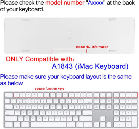 Silicone Keyboard Cover for Apple iMac Magic Keyboard MQ052LL/A, Cute Print Keyboard Skin, US Layout, Red Flower