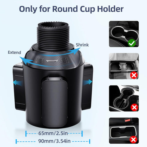 volport 360 for MagSafe Cup Phone Holder: Magnetic Cupholder Car Mount for Tesla Truck Vehicle SUV - Adjustable Long
