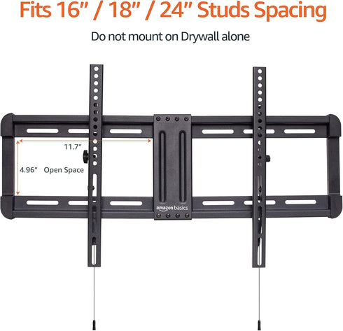Amazon Basics 37" 86" Tilting TV Wall Mount with Horizontal Post Installation Leveling for to TVs, Wood Studs