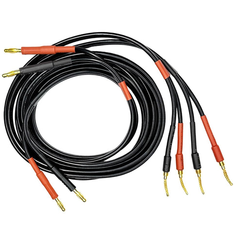 CESS-277-6f Spring Clips Braided-Type Pin Banana Plug to Standard-Type 4mm Banana Plug Speaker Cable, 12 Gauge, 680