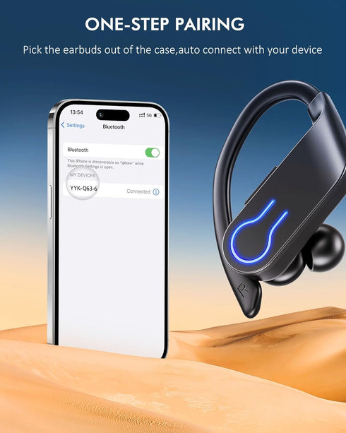 Wireless Bluetooth Earbuds, 120H Playtime Bluetooth 5.3 Ear Buds with LED Display Charging Case