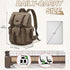 Kattee Men’s Large Leather Canvas Backpack, Army Green Travel Rucksack