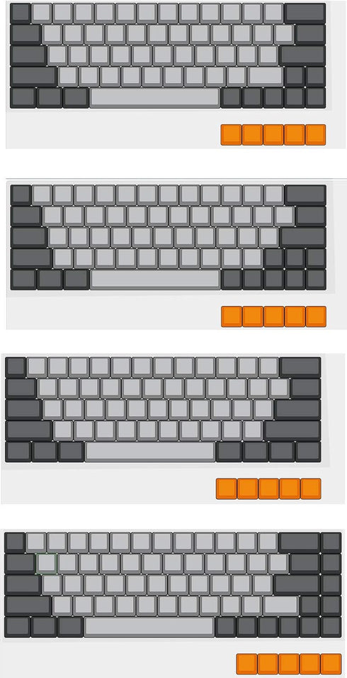 YMDK DSA Profile Blank Keyset, 61 64 68 ANSI Thick PBT Keycap Set for Cherry MX Mechanical Keyboards