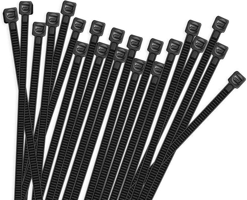 100pcs Heavy Duty Cable Zip Ties, 8 Inch Premium Plastic Wire Ties with 50 Pounds Tensile Strength, Black