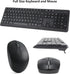 Wireless Keyboard and Mouse Combo for Windows, 2.4G Full-Sized Cordless Keyboard Mouse for Laptop PC Desktop Chrome
