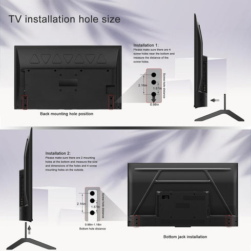 Generic 32-65 Inch 45kg 20-55mm Universal TV Stand Legs | Aluminum Alloy, Fits TVs | Height Raising Feet for Flat