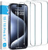 YMHML iPhone 15 Pro Screen Protector 3 Pack - Military Grade Shatterproof HD Clear Film, Case Friendly Accessories.