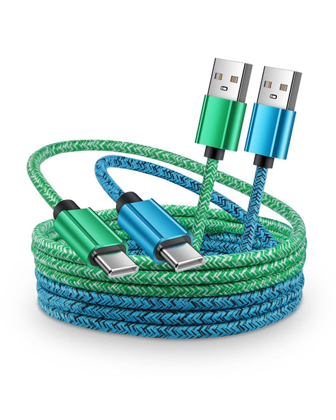 2 Pack 6ft USB to USB C Cable, Fast Charging Braided Cord for iPhone 15/15 Pro/15 Pro Max, Google Pixel, Samsung