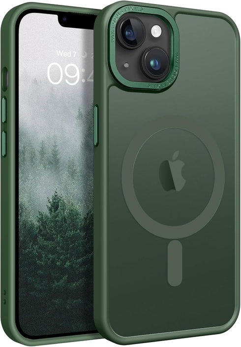 BENTOBEN iPhone 14 Plus Case, Dark Green Slim Shockproof Magnetic Cover, Compatible with MagSafe, 6.7" Protective Case.