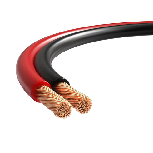 Cables Direct Online 25FT 14AWG Speaker Cable, 2 Conductors (14/2) CL3 Rated CCA (Copper Clad Aluminum) Black and Red