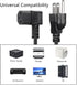 CERRXIAN 4.92FT 18AWG 3 5-15P 90 320 C13 10A/125V, Right Angle Prong Computer Power Cord, NEMA to Degree IEC Monitor TV