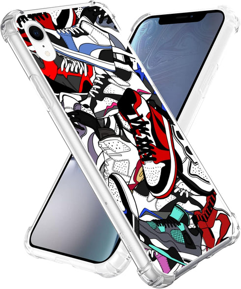 Cool Shoe Clear Phone Case for iPhone XR, 6.1 Inch Case for Teen Boys, Men, Kids