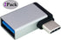 Right Angle USB C to USB 3.0 Adapter, 90 Degree Type C Male to USB A 3.0 Female Converter, 2 Pack-Silver M/F