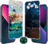?2 PACK? Diamond Luminous Edge Tempered Glass Film for iPhone 15Pro Screen Protector, 1 Clear HD + 1 Anti Spy, Case