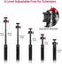 MT-16 Mini Camera Tripod, Extendable with 4 Levels Adjustment, 360° Ball Head, Lightweight Portable Vlog Selfie Stick