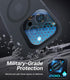 iPhone 14 Pro Case, Black Military Grade Shockproof, 6.1" with Metal Camera Stand & 9H Lens Protector, MagSafe