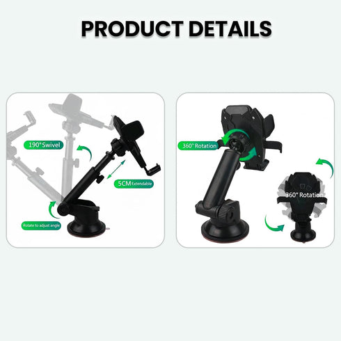 Generic 360 Suction Car Phone Mount | Rotatable Car Phone Holder & Universal Car Phone Holder with Suction Cup |