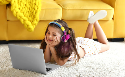 eKids Bluetooth Headphones for Kids, Wireless Foldable Headphones with Microphone, Volume Reduced for School, Home,