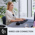 Perixx PERIBOARD-215B US Wired Keyboard, Ultra Slim Scissor Keys, 2 USB-A & USB-C Ports, Detachable Cable, Black