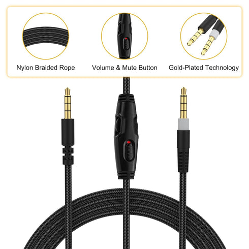 Cloud Alpha Replacement Audio Cable for HyperX Cloud Alpha, Cloud Mix Gaming Headsets, 4.9FT/1.5m (No Mic)